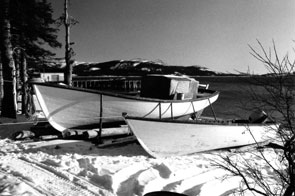 View from the shores of the old village across to Utshimassit-minishtiku. Photo courtesy Peter Armitage.