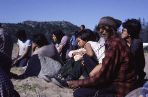 Toma Noah and other people gathered at Kanishutakashtasht. Photo courtesy Anikashanit Andrew.